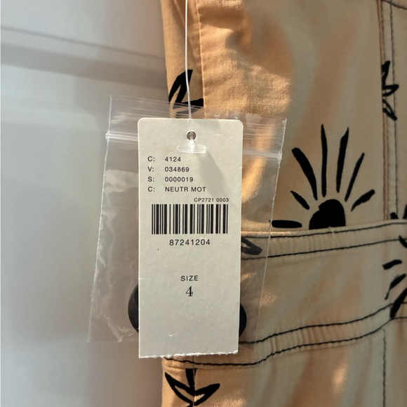 Anthropologie Mustard Jumpsuit with Black Floral Print - Picture 5 of 5